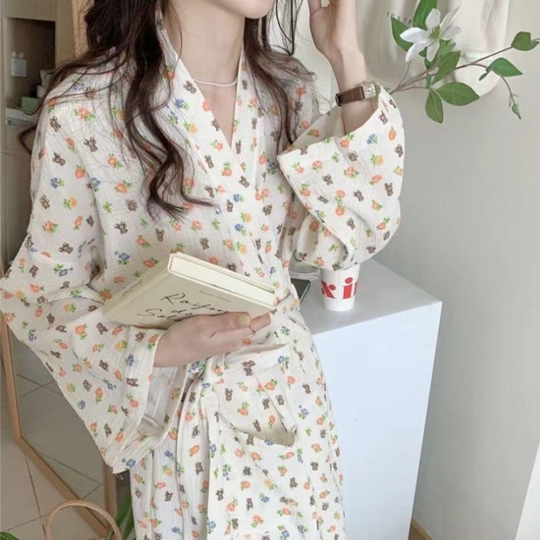 곰돌이로브 썸머 빅사이즈 샤워가운